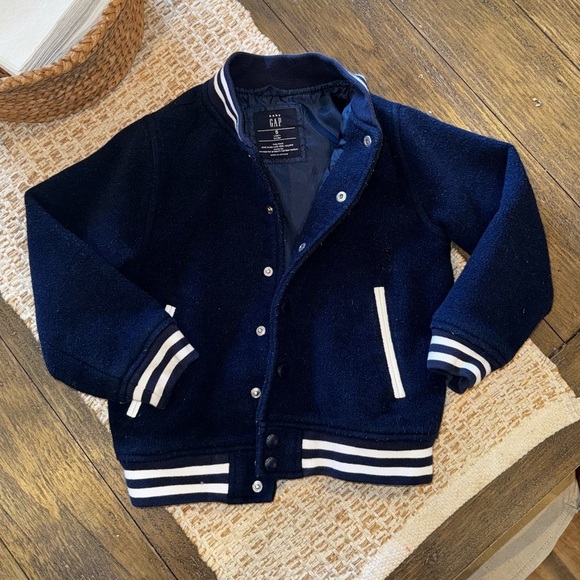 Baby Gap Navy Letterman’s Style Jacket Button Closure with Pockets Size 5 - Picture 1 of 5